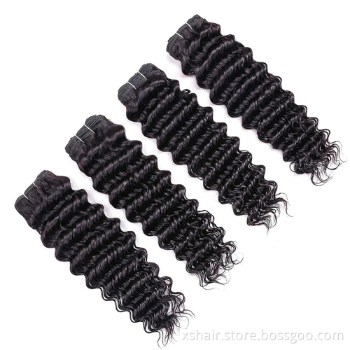 Human hair bundles and closure deep wave human hair bundles with frontal 12a human hair bundles